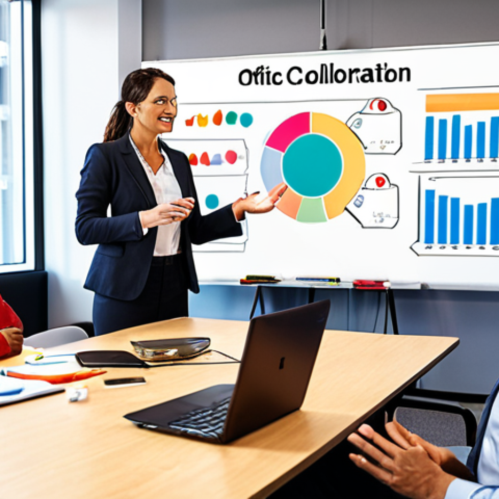 **

A vibrant office setting depicting colleagues sharing knowledge and ideas. Focus on collaboration, open communication, and a supportive atmosphere. Include elements like whiteboards, digital displays, and people actively engaged in discussion.

**