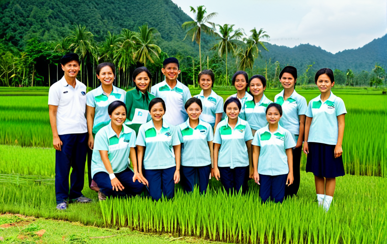비영리 조직을 위한 지식 공유 전략 - Community Development**
"A group of Thai volunteers, fully clothed in appropriate attire, are plant...
