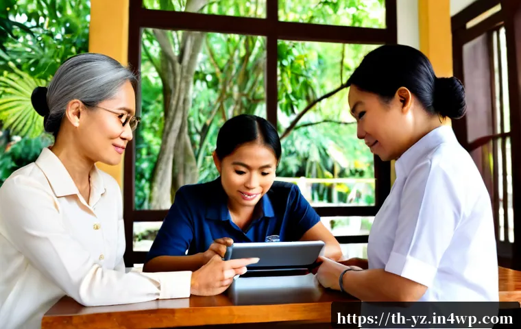 지식 공유의 윤리적 측면과 과제 - Photorealistic ethical knowledge-sharing scene in a modern Bangkok community learning center, a Thai...